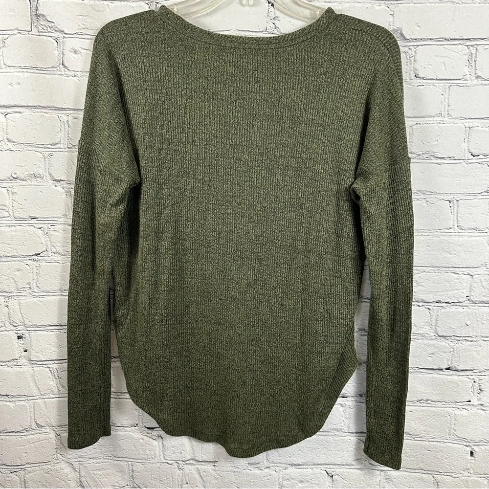 Rag & Bone Women’s Knit Rib Tee Long Sleeve Jersey Knit T-Shirt Green S - Picture 2 of 6